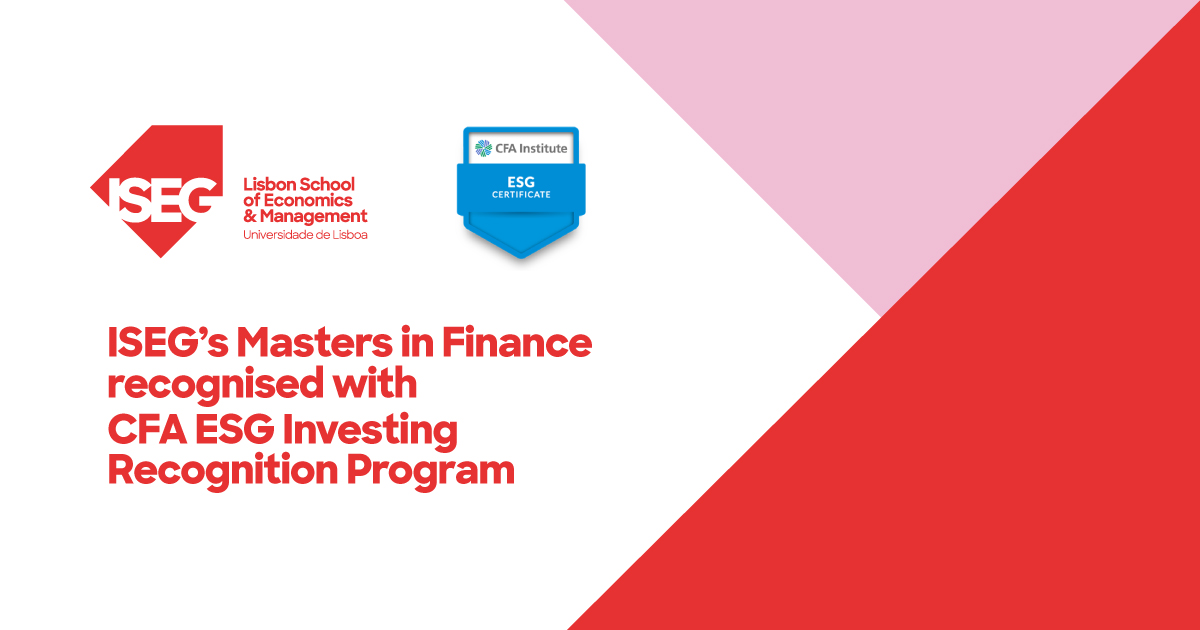 Masters in Finance reconhecido com nova certificação do CFA® - ISEG